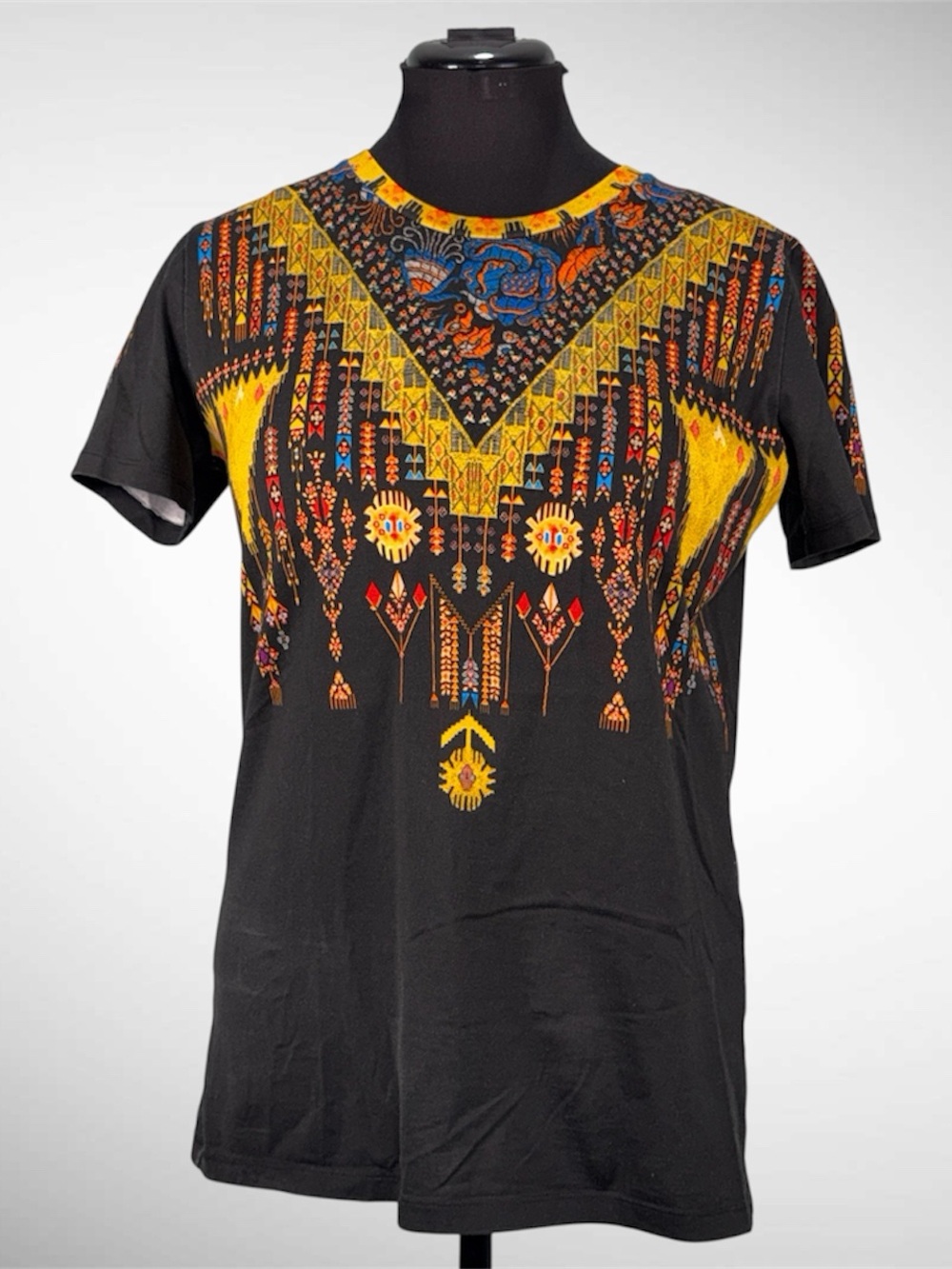 Women’s ETRO 44 Women’s Black Tribal Print Cotton T Shirt NWT